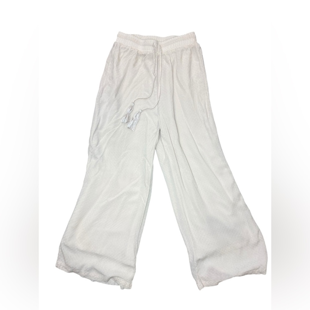 Lulu’s off white drawstring wide leg‎ pants